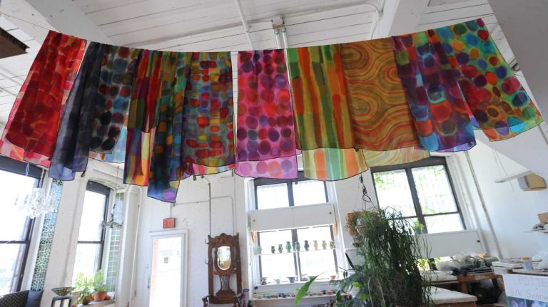 Silk scarves and pottery at Clairware, at 543 Union Street in Gowanus, Brooklyn, Monday, May 5, 2014. The Gowanus is a a neighborhood in transition.