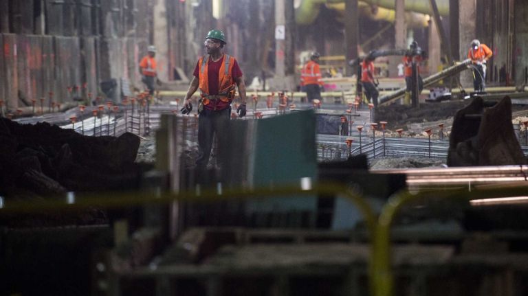Work continues under the streets of Manhattan on the Long Island Rail Road's East Side Access project on Nov. 4, 2015.