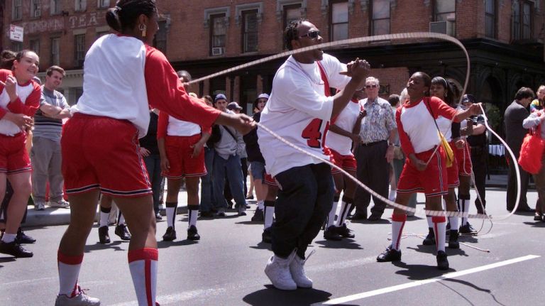 Classic street games: Stickball, handball and more 12 Stephon Webb of the National Double Dutch League shows off his moves at the Tribeca Family Festival in 2002.