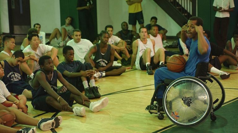 Classic street games: Stickball, handball and more 18 David Snowden, right, captain of the New York Rollin' Knicks wheelchair basketball team, gives a talk to participants in the Hoops & Leaders Basketball Camp at the Carmine Recreational Center on Seventh Avenue South in lower Manhattan in 2002.