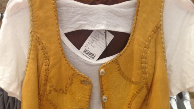 A good vest adds an instant hip factor to any ensemble. This one was hand-selected at a yard sale or flea market, according to its tag. ($375)