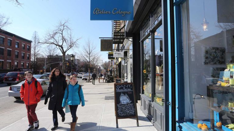 Shops along Atlantic Ave. between Hoyt and Bond streets in Boerum Hill, Brooklyn, Friday Mar. 14, 2014.