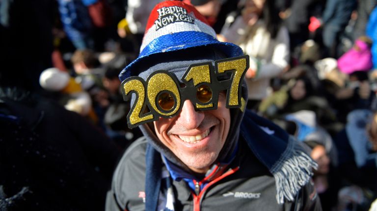 New Year's Eve Times Square ball drop: See photos 49 Jorge Garcia, 43, traveled from Illinois to be in Times Square for the 2017 New Year's Eve celebration on Saturday, Dec. 31, 2016.