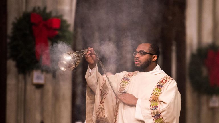 Deacon Shawn. Christmas mass at St. Patrick's Cathedral in NYC, on Dec. 25, 2017.