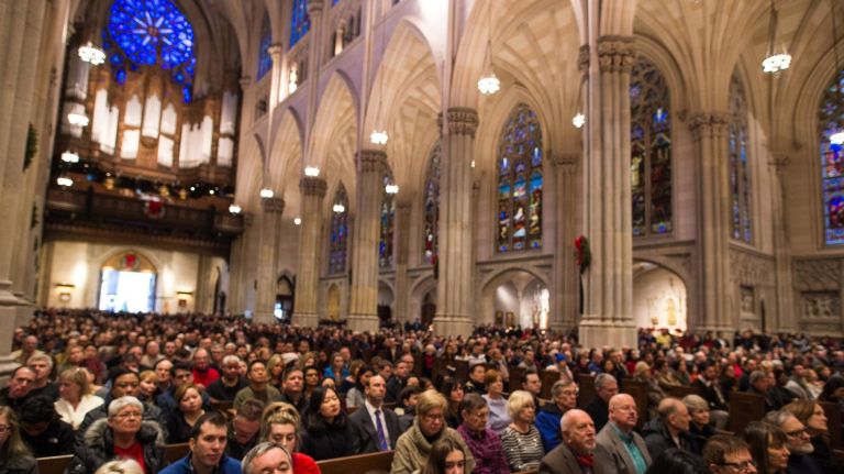 Christmas mass at St. Patrick's Cathedral in NYC, on Dec. 25, 2017.