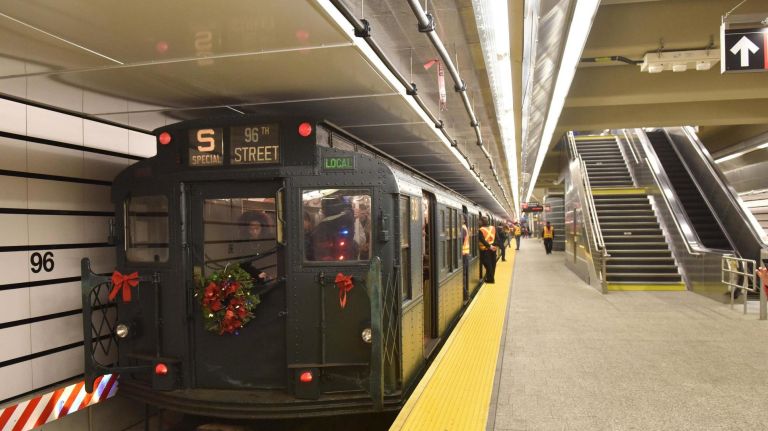 MTA's Holiday Nostalgia Train makes its annual debut: See photos 13 One of the oldest subway cars in the city pulled into the newest train station in the city.