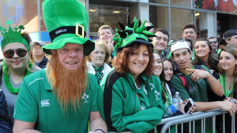 There was plenty of wearin' of the green along the Fifth Avenue route of the St. Patrick's Day parade in Manhattan on March 17, 2016.