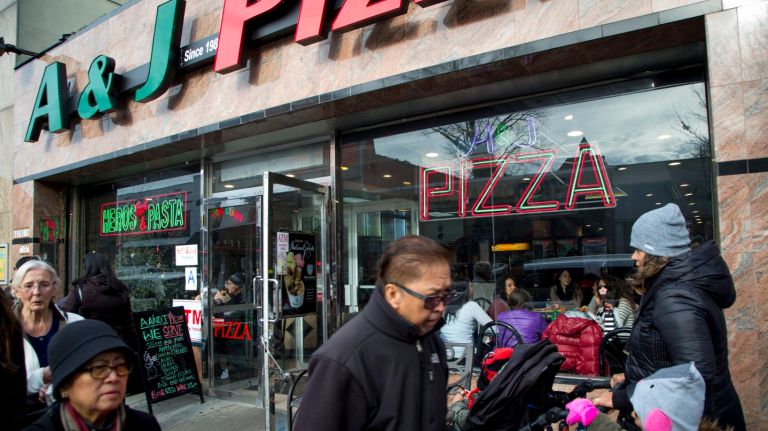 A&J Pizza on Austin Street in Forrest Hills, on Doc. 28 2015.