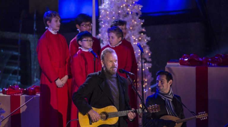 Sting performs at the Rockefeller Center Christmas tree lighting ceremony in Manhattan on Dec. 2, 2015