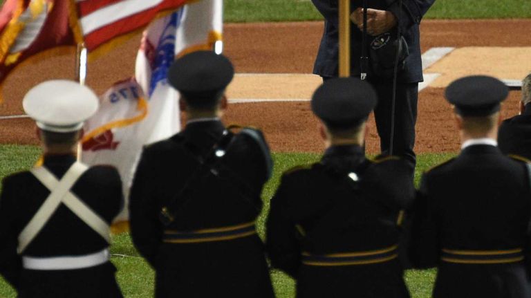 Billy Joel sings the National Anthem before Game 3 of the World Series between the New York Mets and the Kansas City Royals at Citi Field on Friday, Oct. 30, 2015.Kathleen Malone-Van Dyke