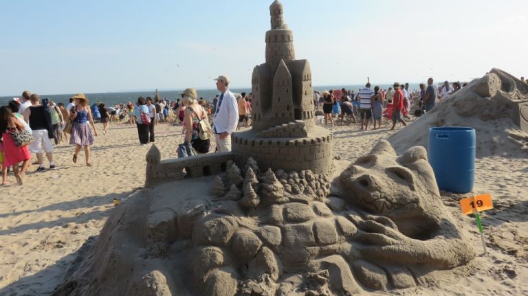 A sculpture at the Coney Island Sand Sculpting Contest. 