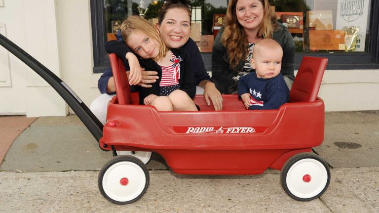 Sarah Wisnieski, Genieve Wisnieski, William Wisnieski and Lauren Tierney attend the 4th of July parade in Southampton on July 4, 2015.