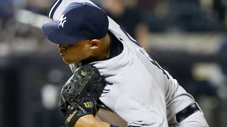 Dellin Betances of the Yankees pitches in the sixth inning against the Mets at Citi Field on Thursday, May 15, 2014.
