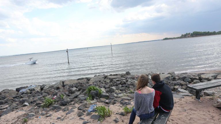 A view of the bay from the shore in Lemon Creek Park in Prince's Bay, Staten Island, Friday, May 22, 2015.