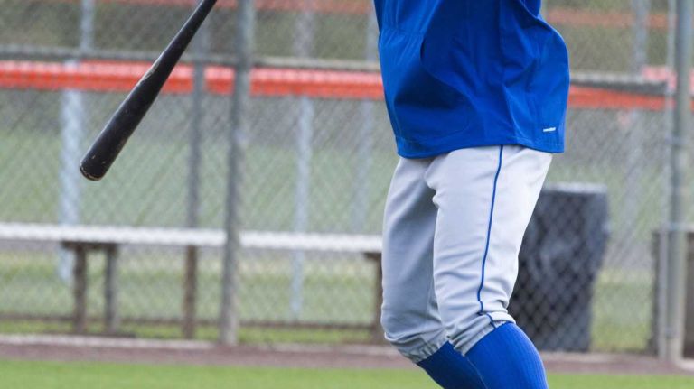 Mets outfielder Curtis Granderson gets ready to take batting practice during a spring training workout on Sunday, Feb. 22, 2015 in Port St. Lucie, Fla.