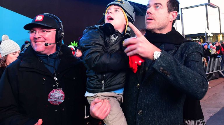 Television host Carson Daly on New Year's Eve in Times Square on Dec. 31, 2014.