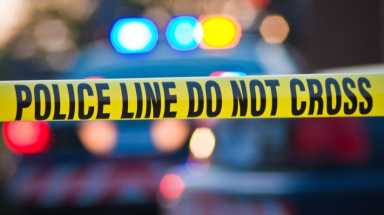 Police tape at an undated crime scene.