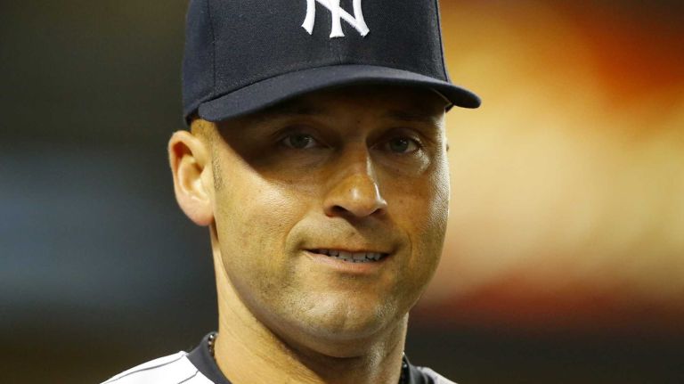 Derek Jeter of the Yankees looks on after the seventh inning while playing his last home game against the Baltimore Orioles at Yankee Stadium on Thursday, Sept. 25, 2014.