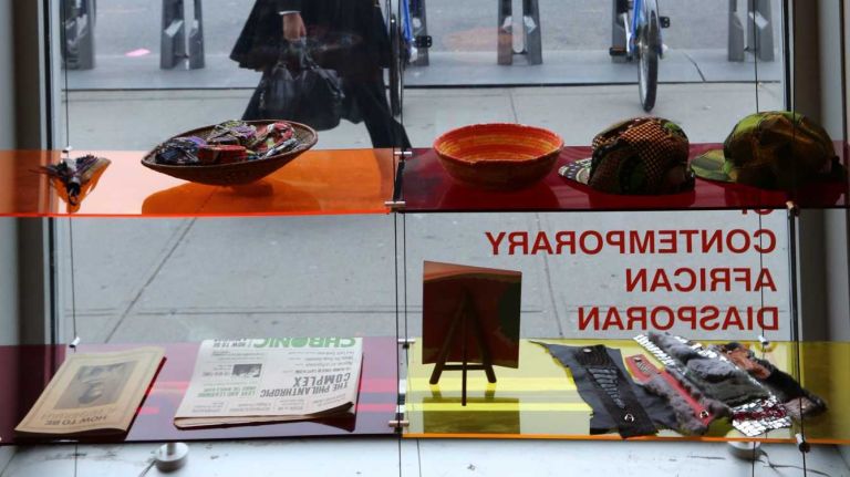 The window of the gift shop at The Museum of Contemporary African Diasporan Arts (MoCADA). (Dec. 4, 2013)