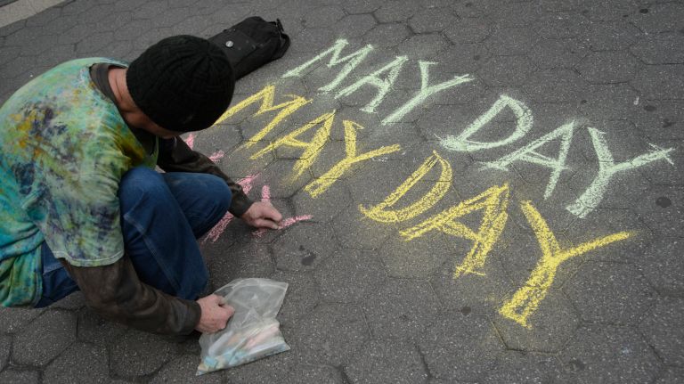 May Day protests: Photos of the 2017 NYC demonstrations 30 People gather in Union Square Park for May Day demonstrations on Monday, May 1, 2017. May Day, also called International Workers' Day, dates to 1886 when about 300,000 workers across the country walked off their jobs to demand better working conditions.