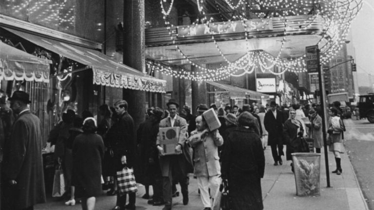 This iconic store, which still runs its Thanksgiving Day Parade and invites children in to meet Santa Claus, has stood on 34th Street, between Broadway and Seventh Avenue, for almost 116 years. It started as a dry goods store on 14th Street in 1858, and later moved to Ladies' Mile on 18th Street and Broadway, where it remained for 40 years. After R.H. Macy's family sold it to Isidor and Nathan Straus, it was moved to its current location and expanded over time to the entire block. The store, which is landmarked, still has several wooden escalators from one of its earlier updates.