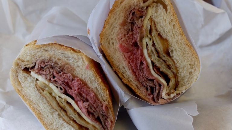 Defonte's comes up in every discussion of the city's best sandwiches, and the old-school Italian joint lives up to and maybe even exceeds the hype. It's tucked between a large public housing complex and the entrance to the Hugh Carey Brooklyn Battery Tunnel, but it's worth the walk from Red Hook's hipper corridors to 379 Columbia St. The shop has been feeding people since 1922, and it's hard to imagine it has changed much since. Early on a Friday afternoon it was packed full of construction workers on their lunch breaks, ordering sandwiches or platters of potatoes and egg or calamari and shrimp (the fish options are Friday specials). Signs advertise a number of menu items including the roast beef with mozzarella and fried eggplant, pictured. The eggplant is perfectly fried, creamy and crunchy all at once, the roast beef is rare, the mozzarella is fresh and the bread is seeded perfection.