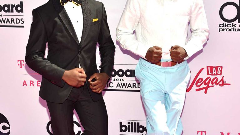 Internet personalities Jeremiah Hall, left, and Kevin Vincent attend the 2016 Billboard Music Awards at T-Mobile Arena on May 22, 2016 in Las Vegas, Nevada.