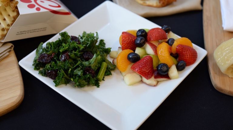 The Superfood Salad and the Fruit Cup are two menu items Chick-fil-A has introduced for those seeking a side of something healthy with their fried chicken. 