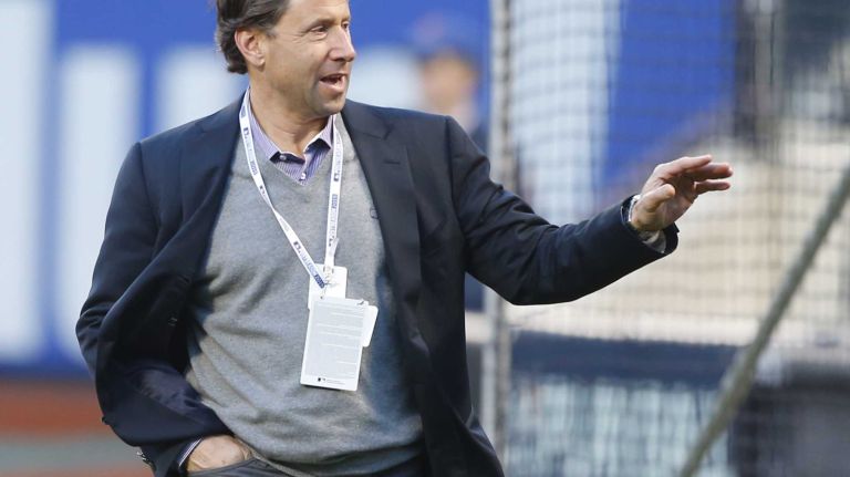 New York Mets owner Jeff Wilpon during batting practice before Game 3 of the World Series against the Kansas City Royals at Citi Field on Friday, Oct. 30, 2015.