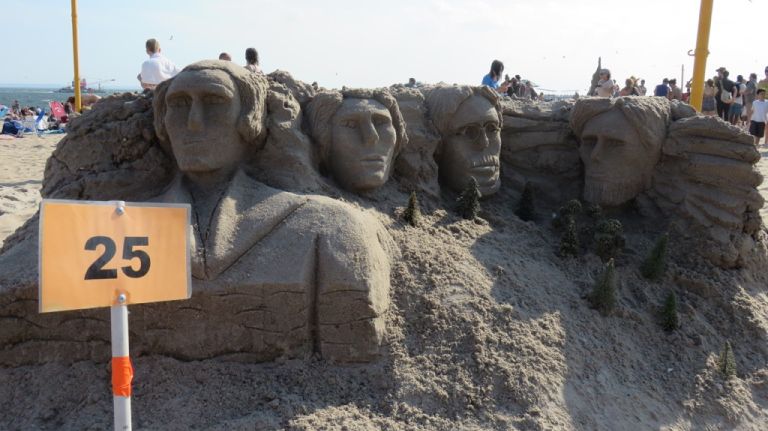 A replica of Mount Rushmore by Gilbert Ortega of Linden, New Jersey.