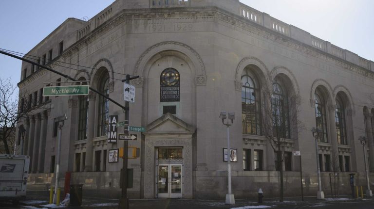 Ridgewood Savings Bank at Myrtle and Forest Avenues. 