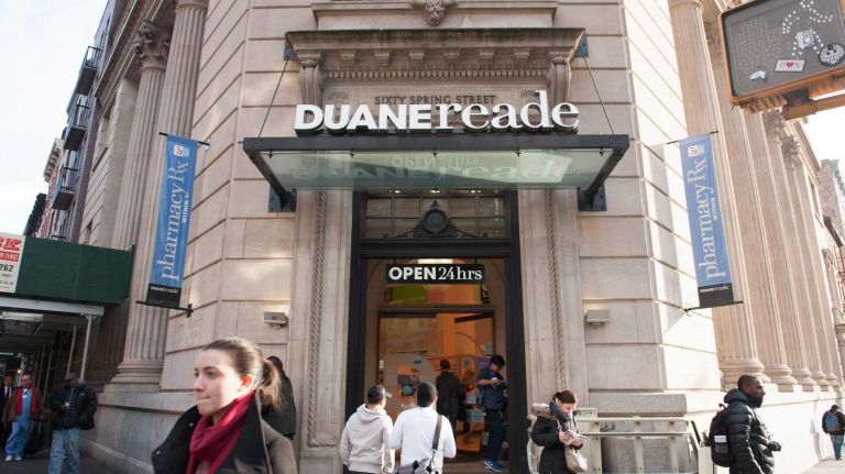 Duane Reade, located on the corner of Spring St and Lafayette St, is situated in a repurposed East River Savings Bank building, built in the early 1900s. 