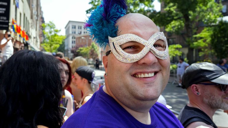 NYC Pride March 2016: See photos of the annual march to commemorate the Stonewall riots 145 Chuck Creasy of Richmond, Va., waits with others for the start of the Pride March in the West Village on Sunday, June 26, 2016. The March, the highlight of NYC Pride week, is estimated to draw over a million viewers and supporters to the streets this year as the LGBT community and others come together in solidarity in the wake of the massacre at Pulse nightclub in Orlando, Florida.