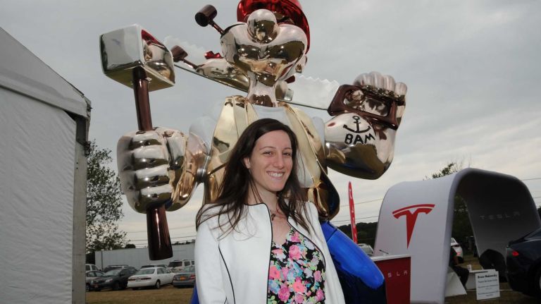 Rachel Kalina attends the opening Thursday, July 2, 2015, of ArtHamptons in Bridgehampton.