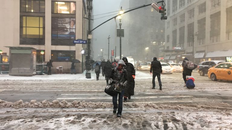 Snow in NYC: Photos from winter 2016-2017 63 Snow quickly turned to slush on 34th Street in midtown on Thursday, Feb. 9, 2017.