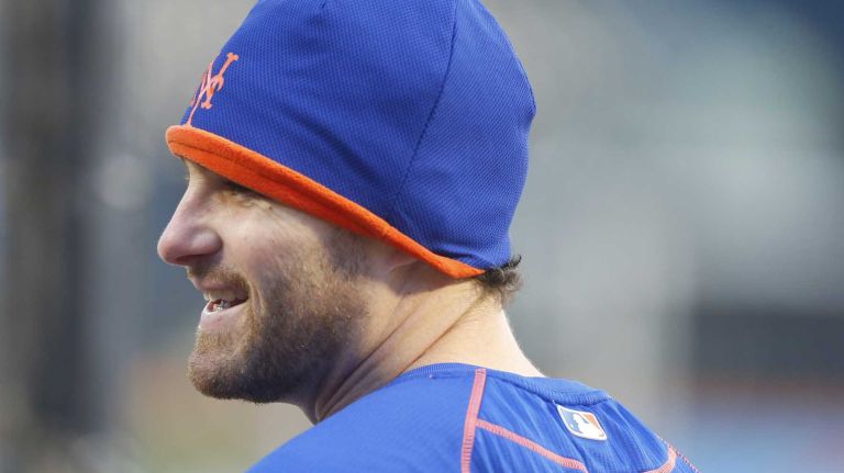 New York Mets second baseman Daniel Murphy (28) during batting practice of Game 3 of the World Series against the Kansas City Royals at Citi Field on Friday, Oct. 30, 2015.