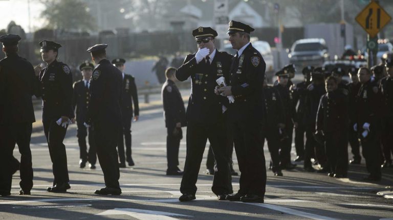 Rafael Ramos, slain NYPD officer, remembered at Queens wake 21 Officers and first responders gather for the funeral for NYPD Officer Rafael Ramos at Christ Tabernacle Church in Queens on Saturday, Dec. 27, 2014.