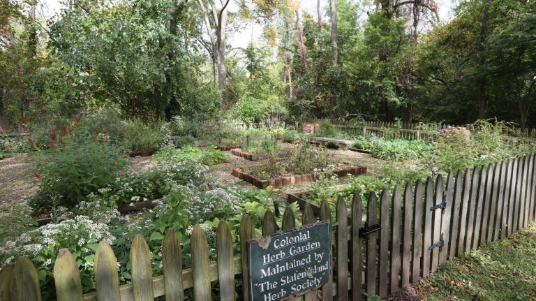The herb garden behind the Conference House in Conference House Park.