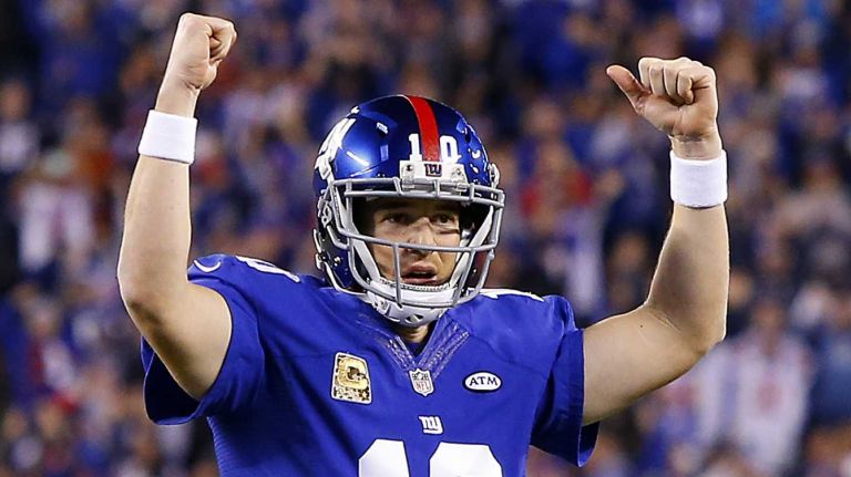 Third straight playoff trip provides new challenges for Fordham 1 Eli Manning #10 of the New York Giants celebrates a touchdown late in the first half against the New England Patriots at MetLife Stadium on Sunday, Nov. 15, 2015 in East Rutherford, N.J.