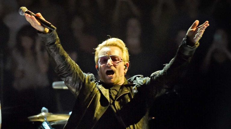 Following attacks in Paris on Nov. 12, U2 has postponed a concert scheduled to be filmed in the city for broadcast on HBO. Pictured: Bono performs with U2 at Madison Square Garden on July 18, 2015.