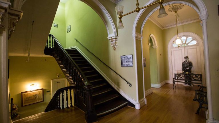 Inside the Poppenhusen Institute, which was was built in 1868 with funds donated by Conrad Poppenhusen. 