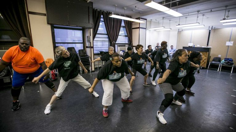 The Timeless Torches practice dance routines at NOLA Studios in Hells Kitchen, in Manhattan, on June 23 2015. 