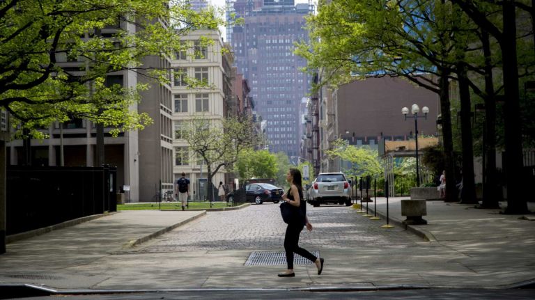 NYU expansion in Greenwich Village faces opposition from cluster of state legislators 1 A group of elected officials are fighting NYU's expansion in court. View of one of the affected areas between Bleecker and Houston streets, south of Washington Square Park.