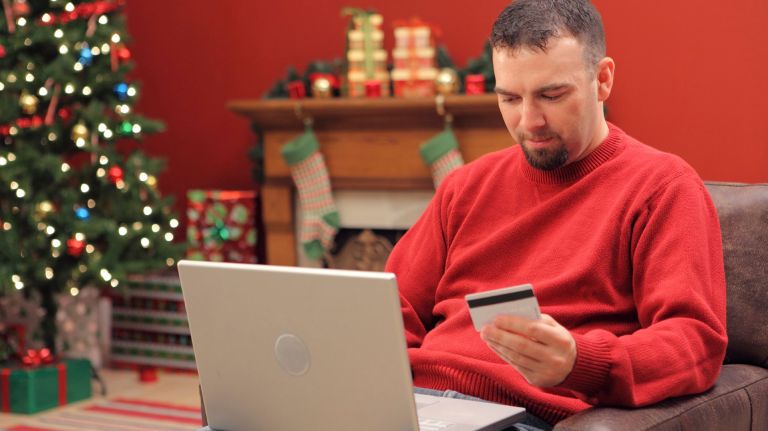 A man shops online