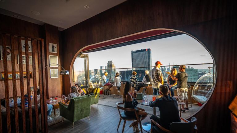Dear Irving on Hudson is spread over two floors of the Aliz Hotel and boasts stunning views from its four balconies.