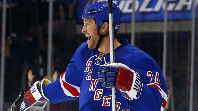3 questions for the Rangers 1 Ryan Malone of the Rangers celebrates his third period game tying goal against the Chicago Blackhawks at Madison Square Garden on Friday, Oct. 3, 2014.