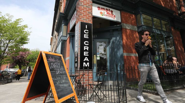 The exterior of at Ample Hills Creamery in Prospect Heights, Brooklyn, Wednesday, May 7, 2014. Ample Hills makes their ice cream in house and will be opening a new store in Gowanus in June.