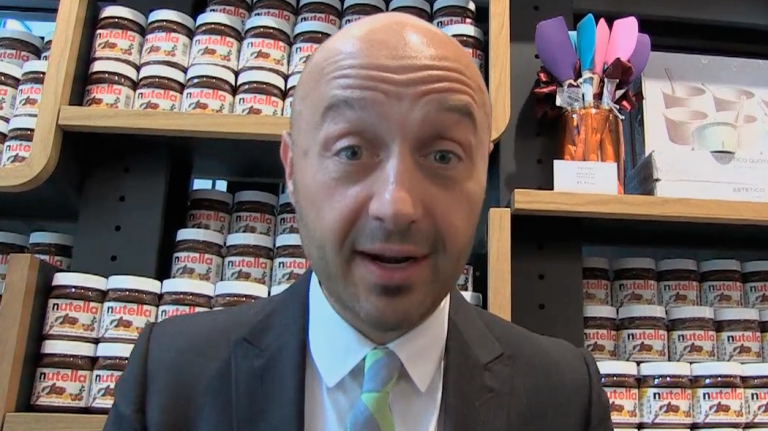 Joe Bastianich at the Eataly Nutella bar.