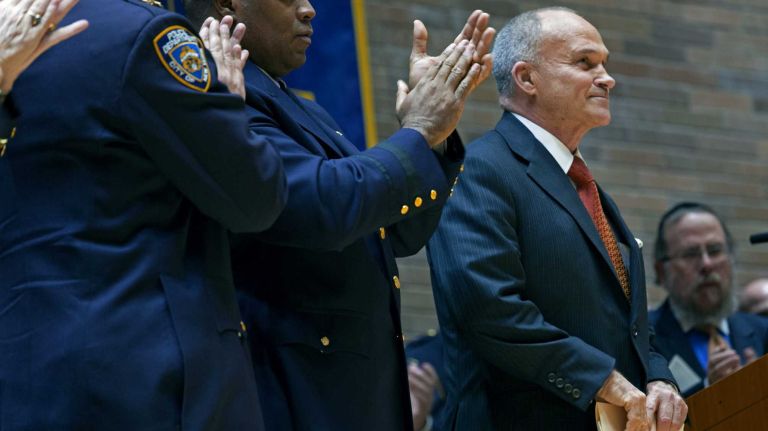 Ray Kelly's new gig 1 NYPD Police Commissioner Ray Kelly stands for a long applause after speaking at One Police Plaza in Manhattan during the department's promotions ceremony on Dec. 23, 2013 -- his last such ceremony.