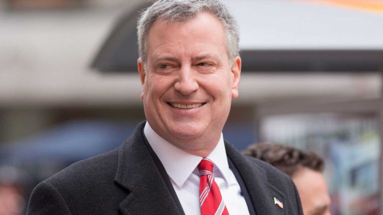 Mayor Bill de Blasio appears on 